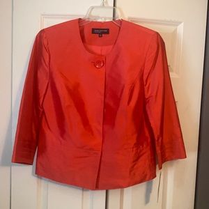 Stunning Coral Silk Jacket | Jones New York
